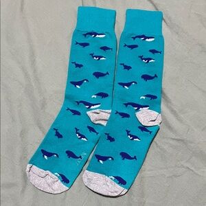 J. Crew Teal Whale Pattern Socks